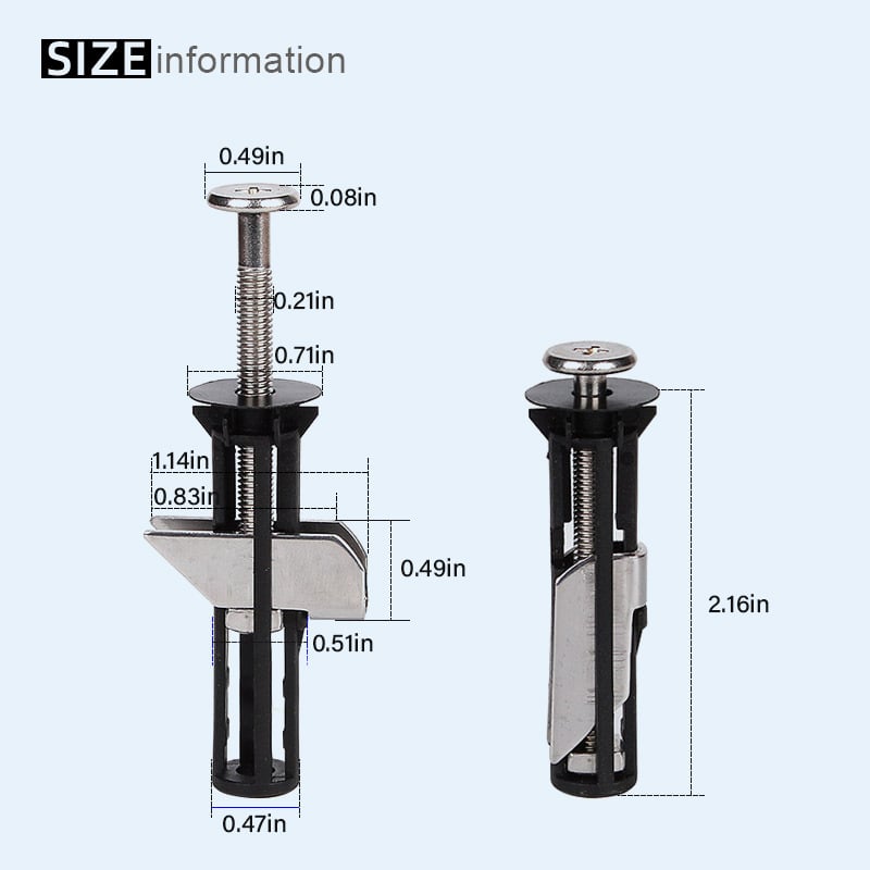 Kit de boulons de fixation pour siège de toilette haute performance