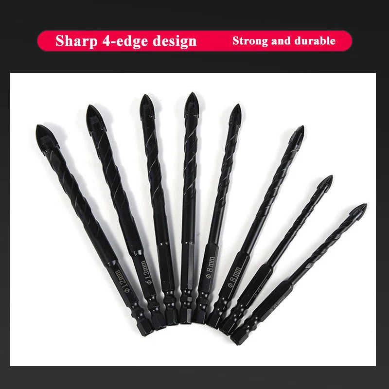 Jeu de mèches cruciformes à 4 tranchants 7pcs