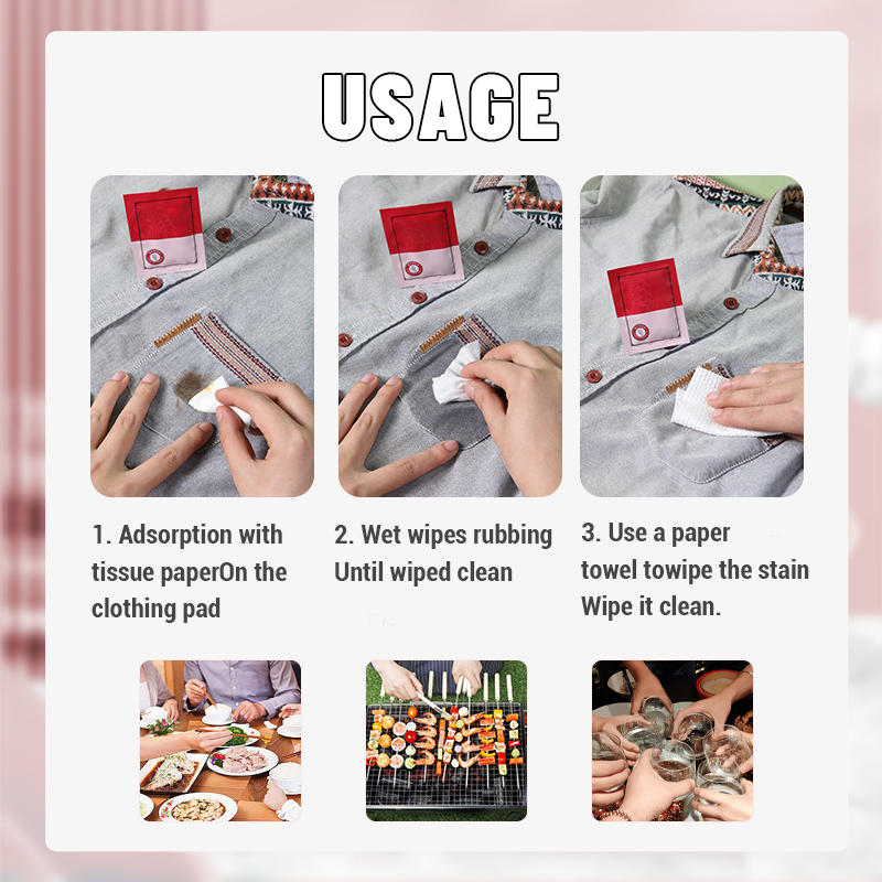 Lingettes détachantes pour vêtements