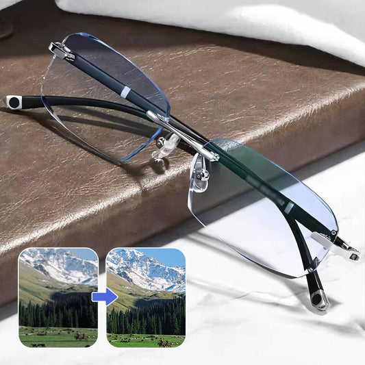 Nouvelles lunettes de lecture à haute dureté et verre saphir anti-lumière bleue pour un double usage