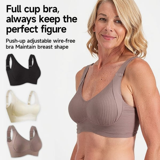 Soutien-gorge push-up côtelé pour femmes, réglable, sans fil