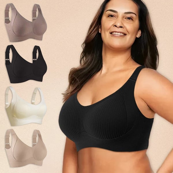 Soutien-gorge push-up côtelé pour femmes, réglable, sans fil