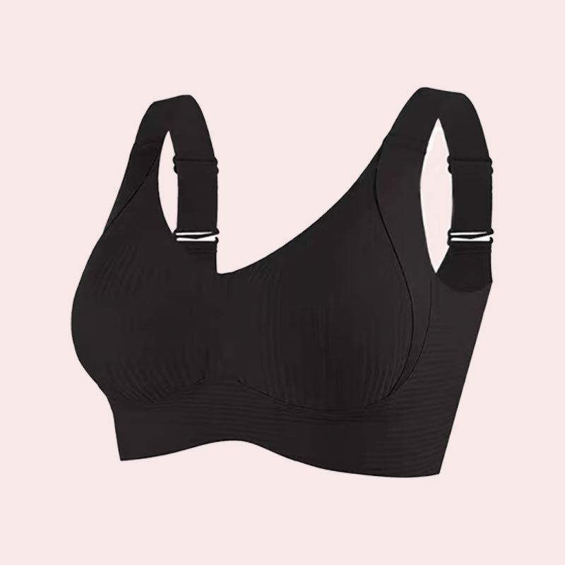 Soutien-gorge push-up côtelé pour femmes, réglable, sans fil