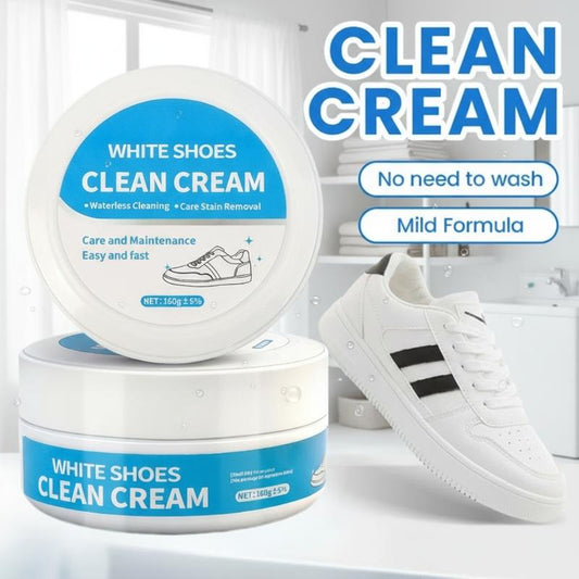 No-Wash Shoe & Leather Cleaner Cream – Smacchiatore con spugna, efficace su scarpe da ginnastica, pelle e interni auto