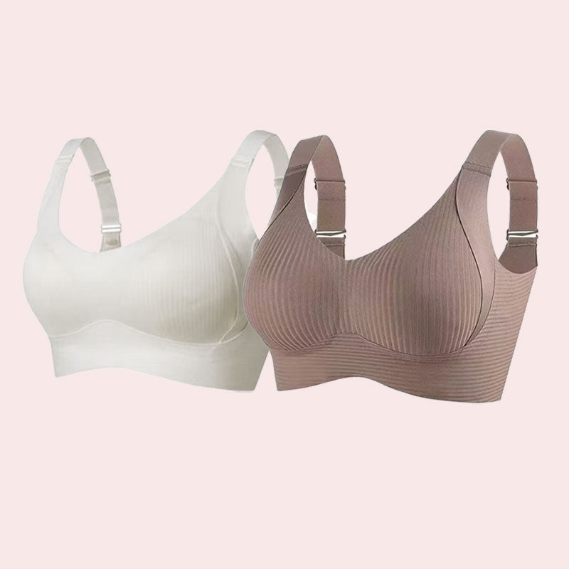Soutien-gorge push-up côtelé pour femmes, réglable, sans fil