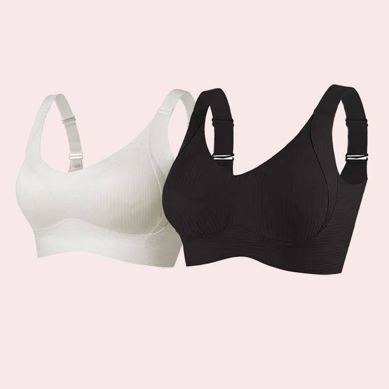 Soutien-gorge push-up côtelé pour femmes, réglable, sans fil