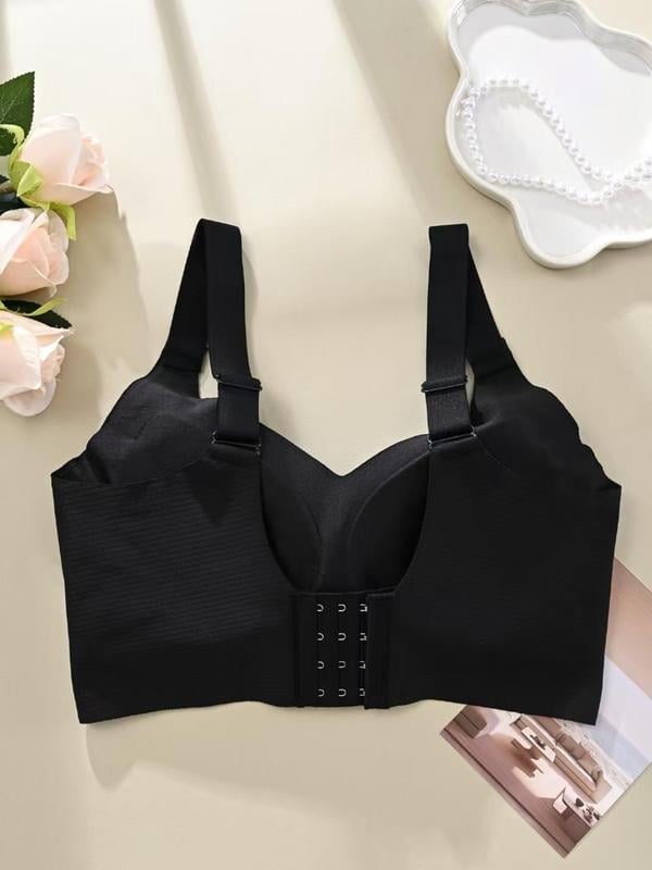 Soutien-gorge push-up côtelé pour femmes, réglable, sans fil